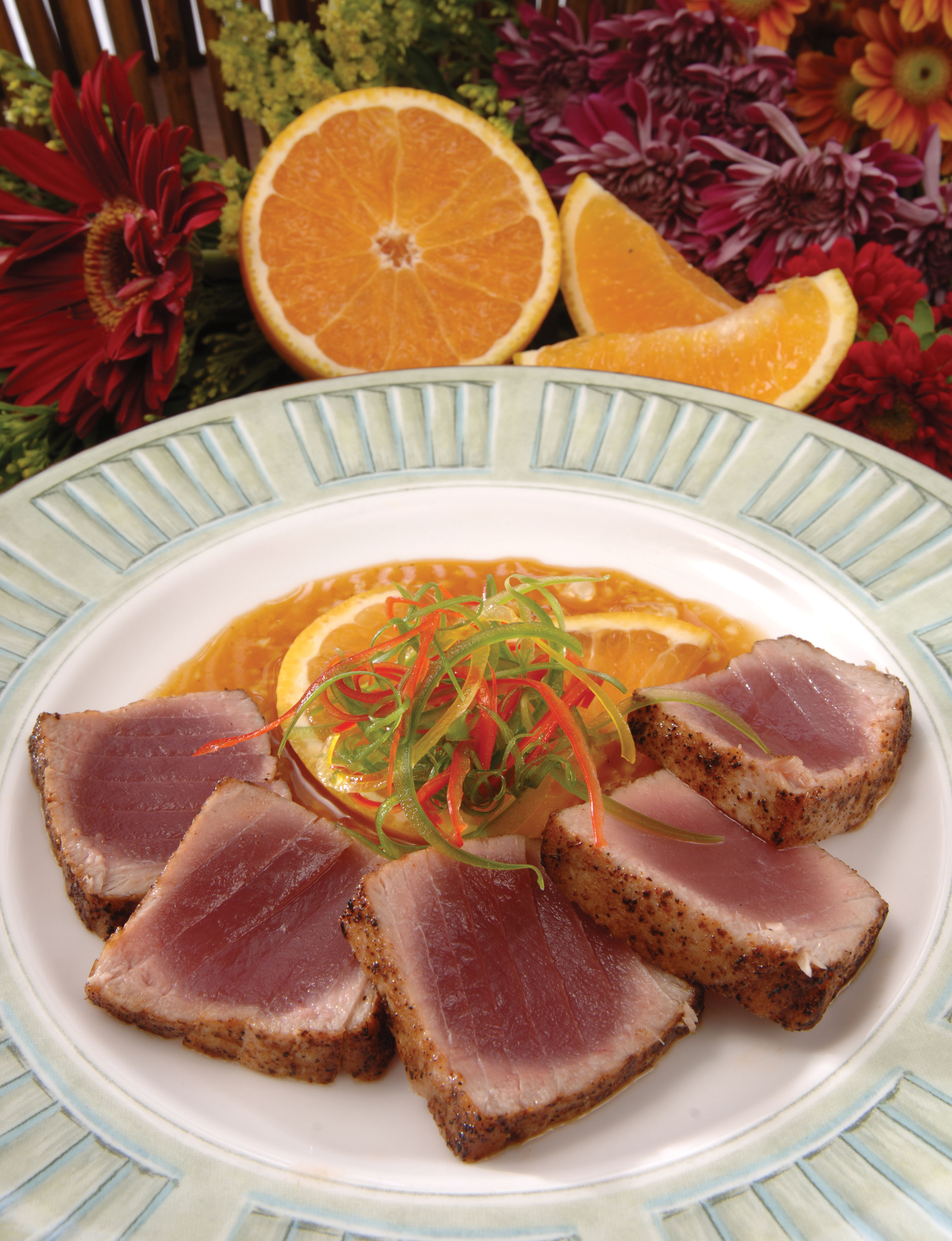 Seared Yellowfin Tuna with Orange Teriyaki