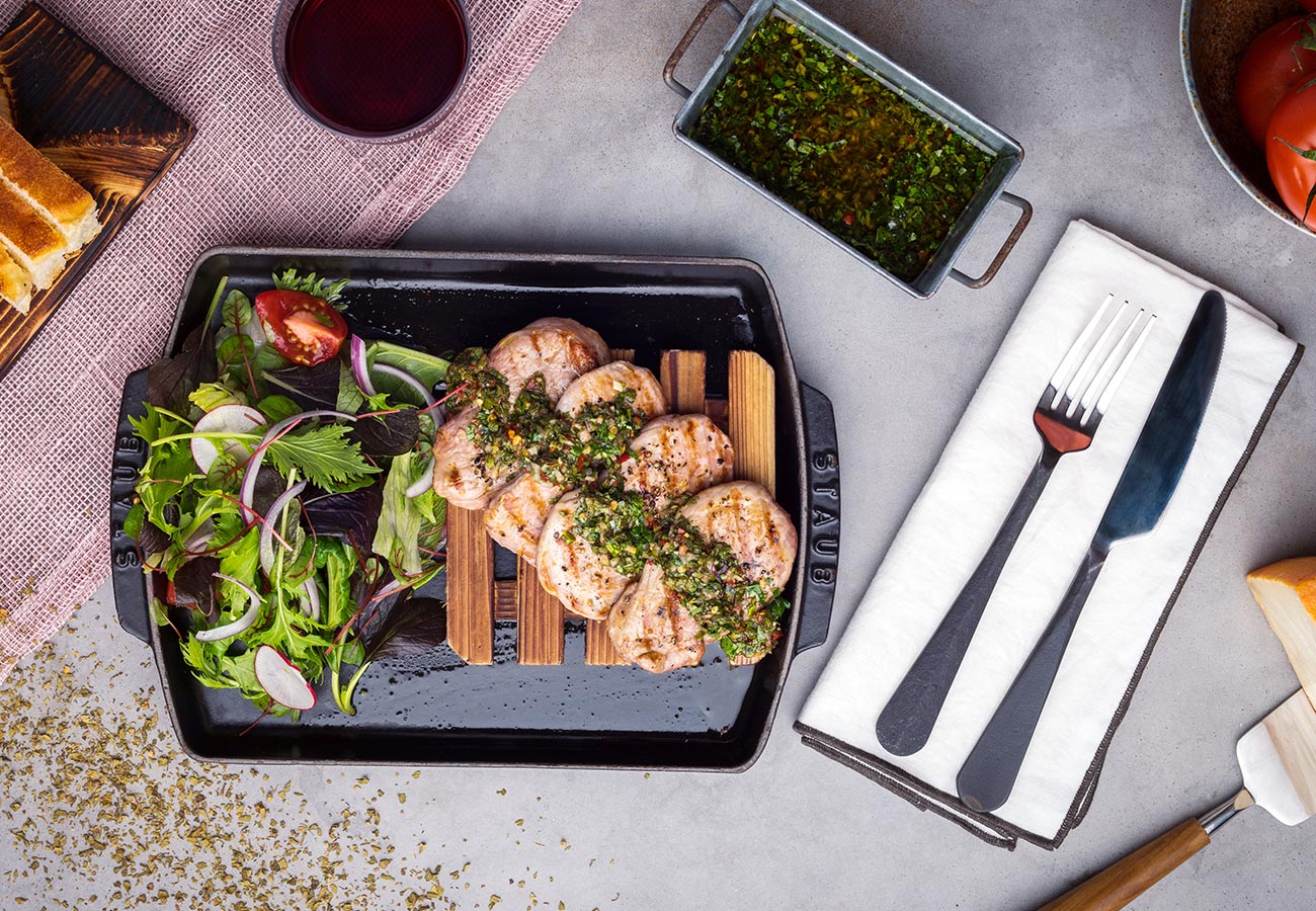 Pork Tenderloin with Spicy Chimichurri Sauce