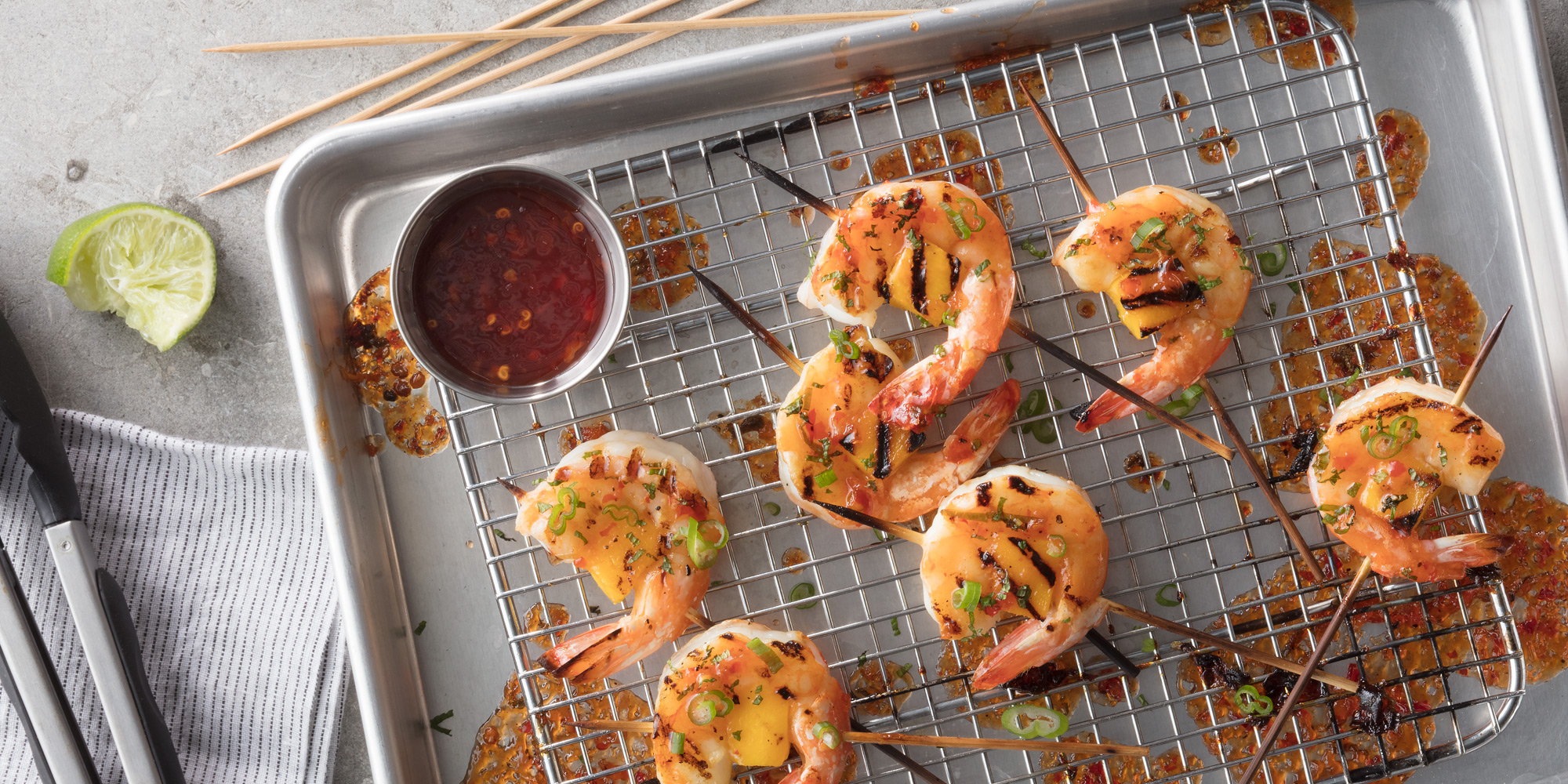 Grilled Florida Shrimp with Mango and Sweet Chili Sauce